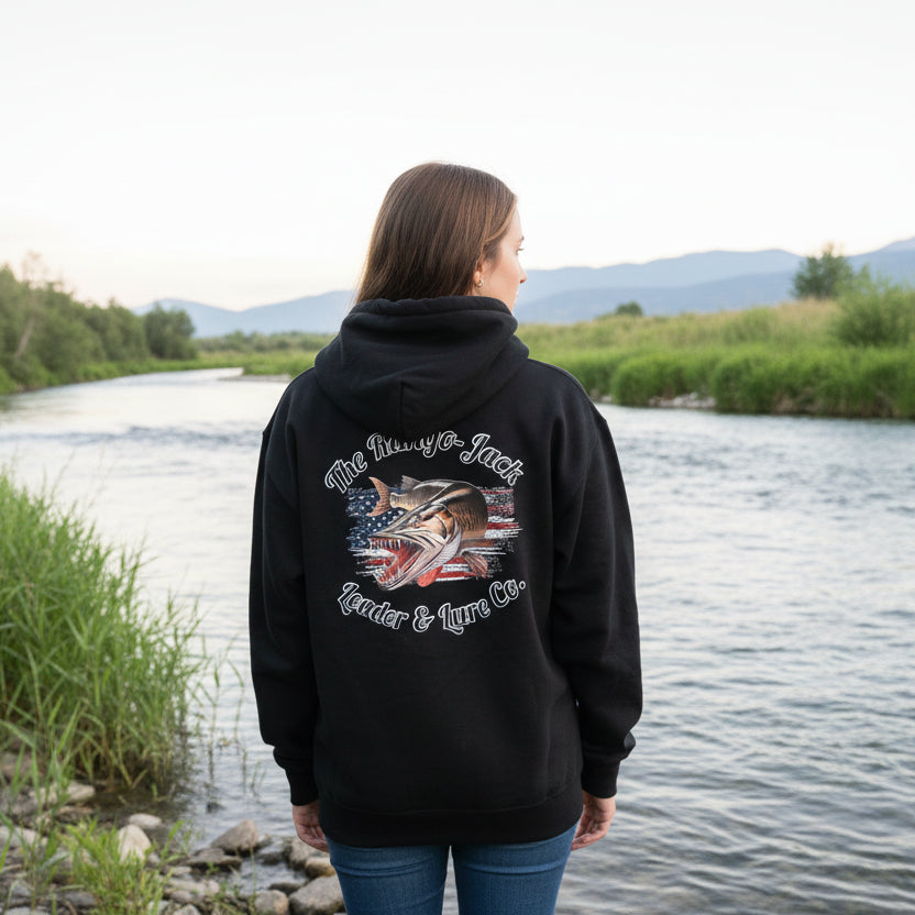 back of black hoodie