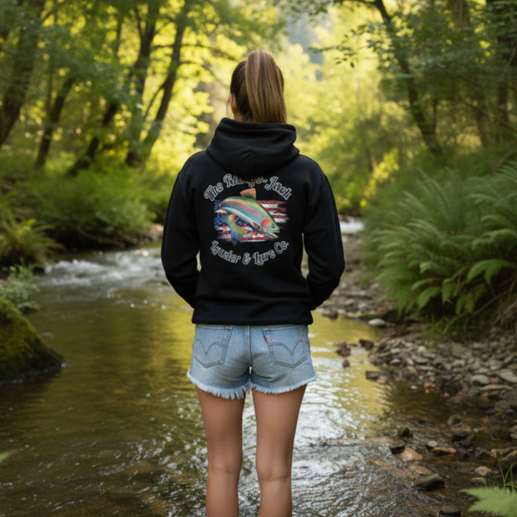 back of black hoodie