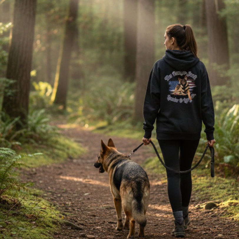 back of black hoodie
