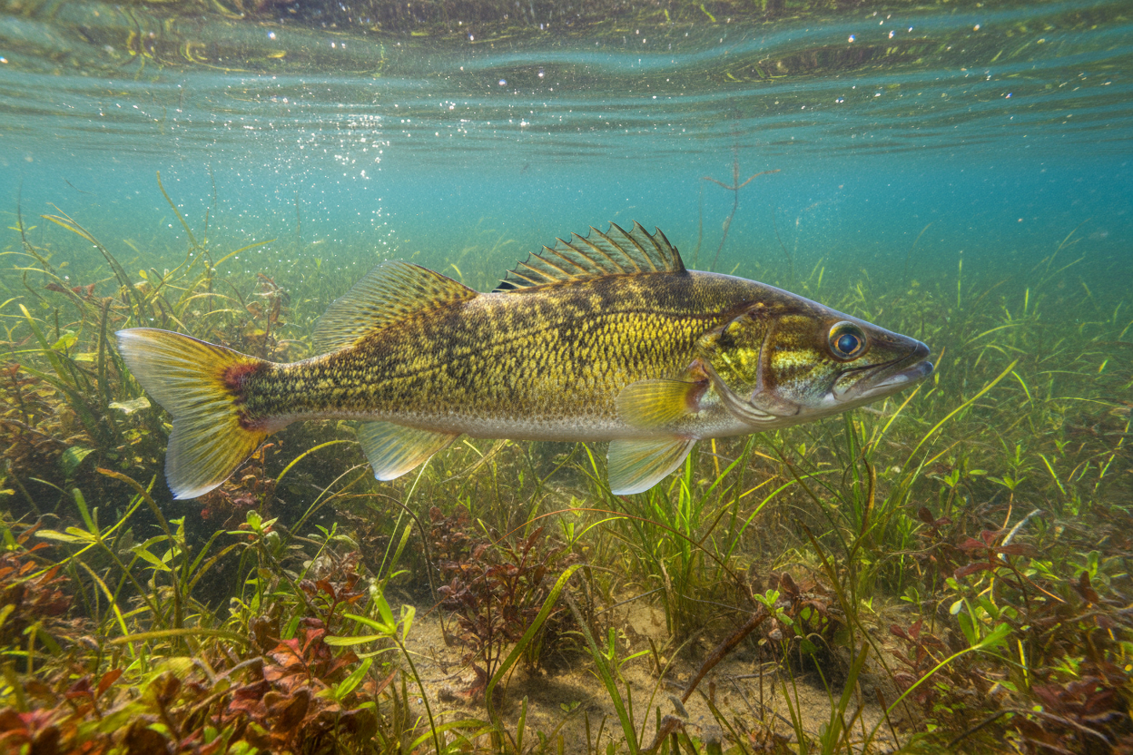 Walleye in a lake